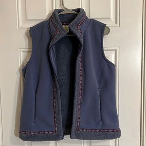 Vintage 90s Cabela’s Periwinkle blue/purple fleece vest. Medium.